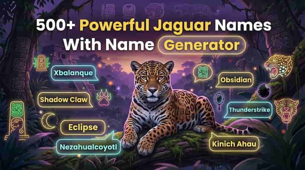 500+ Powerful Jaguar Names With Name Generator
